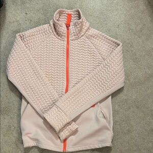 New Balance Women's Quilted Cowl Sweater - Light Pink and Orange